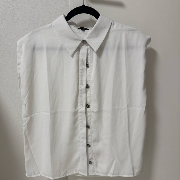 White Blouse with rhinestone buttons - Picture 2 of 3